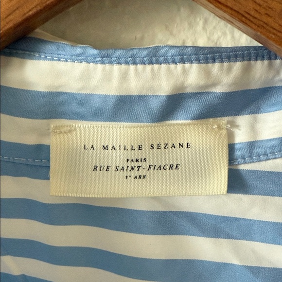 Not authentic- Blue and White Striped Button Down Shirt - Picture 2 of 4